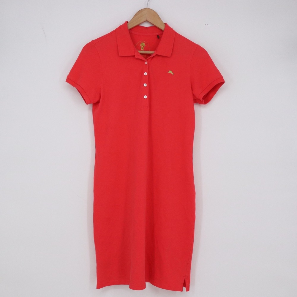 Tommy Bahama Polo Dress Womens XS Coral Red Short Sleeve Marlin Logo Excellent